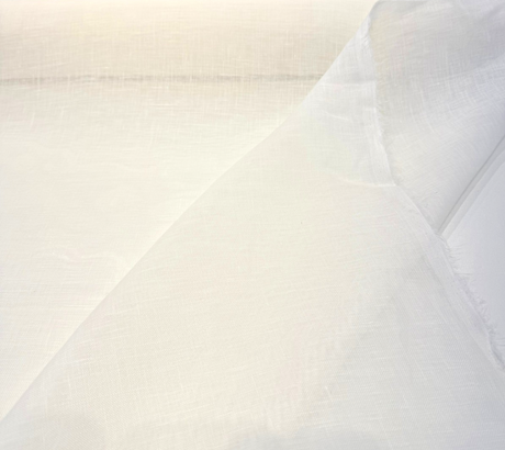 Belgian Linen Sheer Fabric - Snow White, 59" Width (1 Yard)