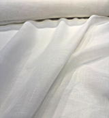 Belgian Linen Sheer Fabric - Snow White, 59" Width (1 Yard)
