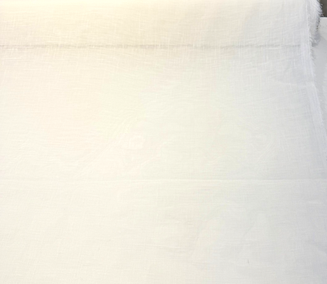 Belgian Linen Sheer Fabric - Snow White, 59" Width (1 Yard)