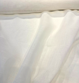 Belgian Linen Sheer Fabric - Snow White, 59" Width (1 Yard)