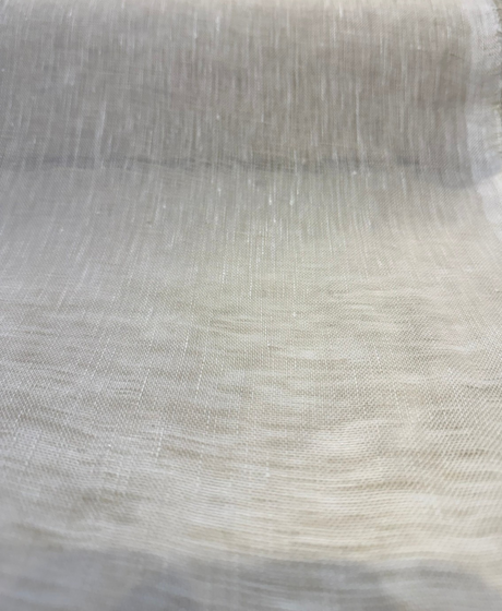 Belgian Linen Sheer Taupe Curtain Drapery Fabric - Taupe Sheer Weave, 57" Width (1 Yard)