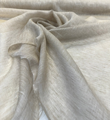 Belgian Linen Sheer Driftwood Beige Curtain Drapery Fabric - Driftwood Beige, Sheer Open Weave, 59" Width (By The Yard)