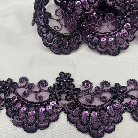 Beaded Corded Lace Trim