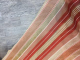 Red With Gold Sheer Beautiful Stripes Fabric - Red/Gold Stripes, 120" Width (1 Yard)