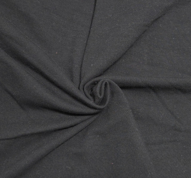 Cotton Spandex Fleece Knit Black