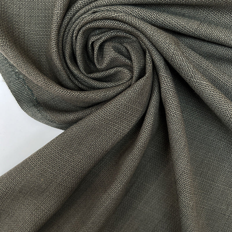 Wool Tweed Checked Gray-Brown
