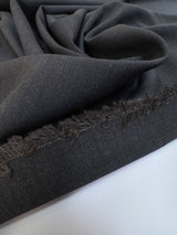 Polyester Virgin Wool Blend Melange Gray Stretch Fabric