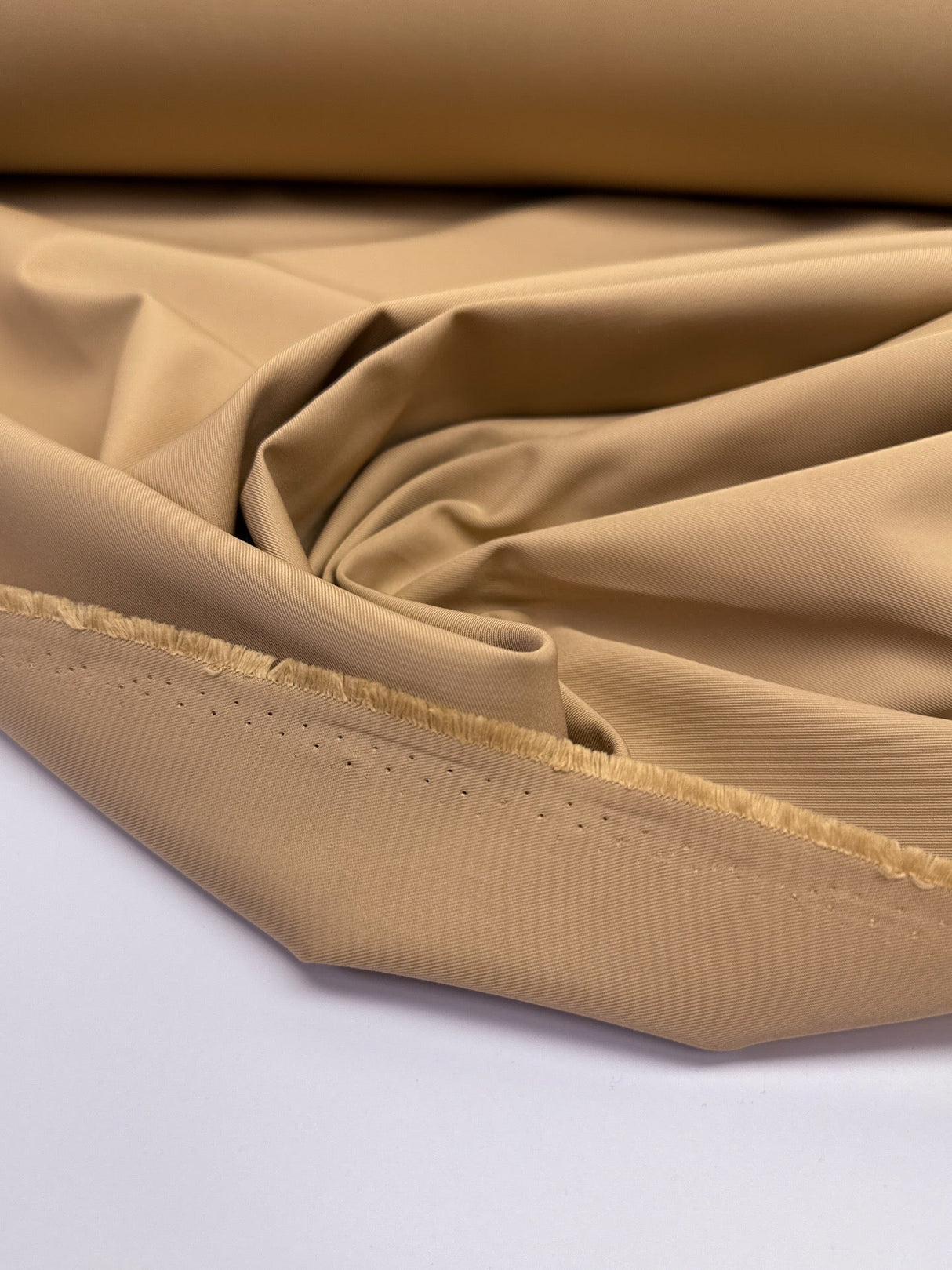 Italian Beige Polyester Cotton Gabardine