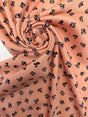 Wool Sateen Abstract Print Black Pink