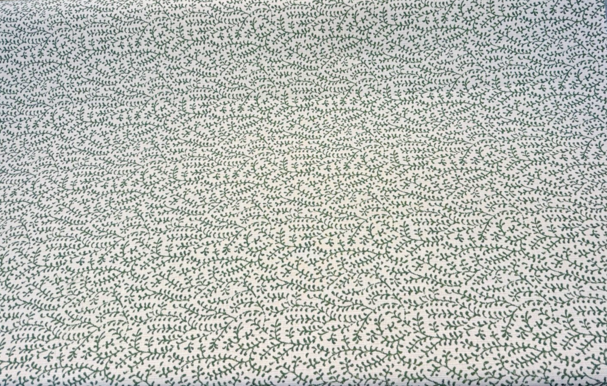 Sunbrella Eberly Jewel Acrylic Fabric - Green Vine Pattern, Railroaded, 54" Width (1 Yard)