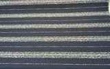 Sunbrella Alaxi Bel Air Nightfall Sunbrella Acrylic Fabric - Navy Blue, Textured White Horizontal Stripes, 54" Width (By The Yard)