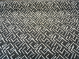 Sunbrella Kaza Charcoal Solution-Dyed Acrylic Fabric - Charcoal, Graphite, Light Gray, Off-White Geometric Pattern, 56" Width (1 Yard)