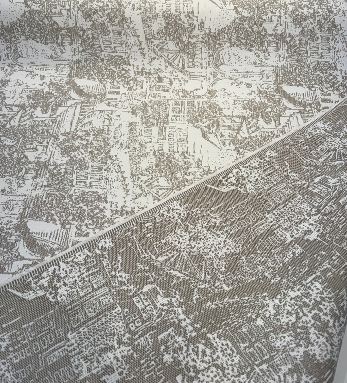 Sunbrella Hyatt Sand 145508-0004 Acrylic Fabric - Sand Beige/Ivory Scenic Toile, 54" Width (1 Yard)