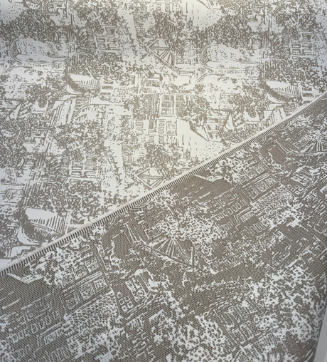 Sunbrella Hyatt Sand 145508-0004 Acrylic Fabric - Sand Beige/Ivory Scenic Toile, 54" Width (1 Yard)