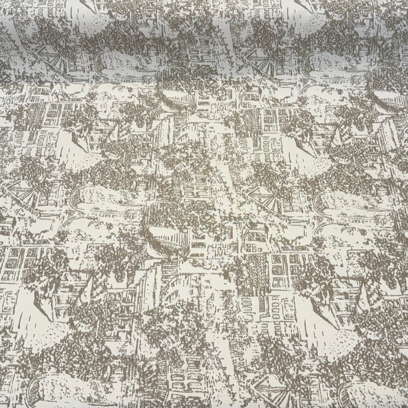 Sunbrella Hyatt Sand 145508-0004 Acrylic Fabric - Sand Beige/Ivory Scenic Toile, 54" Width (1 Yard)