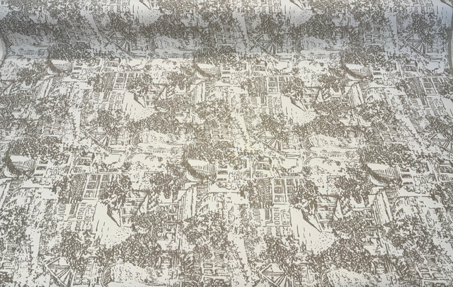 Sunbrella Hyatt Sand 145508-0004 Acrylic Fabric - Sand Beige/Ivory Scenic Toile, 54" Width (1 Yard)