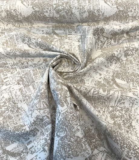 Sunbrella Hyatt Sand 145508-0004 Acrylic Fabric - Sand Beige/Ivory Scenic Toile, 54" Width (1 Yard)