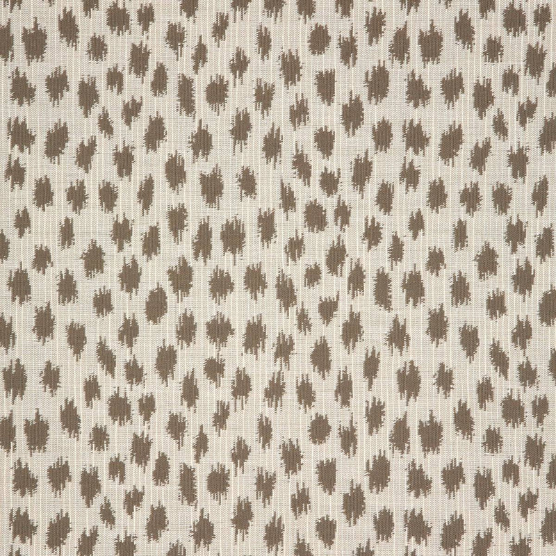 Sunbrella Agra Pebble Acrylic Fabric - Pebble, Ikat-Inspired Animal Motif, 54" Width (1 Yard)