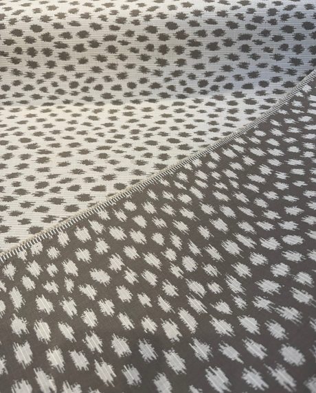 Sunbrella Agra Pebble Acrylic Fabric - Pebble, Ikat-Inspired Animal Motif, 54" Width (1 Yard)