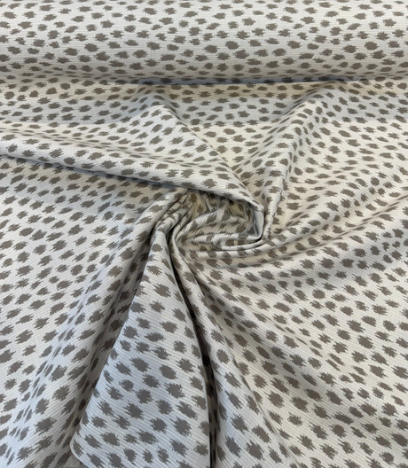 Sunbrella Agra Pebble Acrylic Fabric - Pebble, Ikat-Inspired Animal Motif, 54" Width (1 Yard)