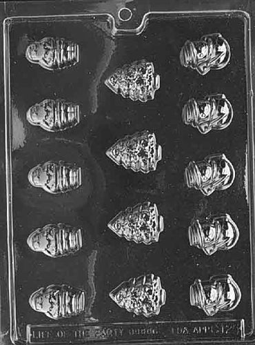 Bite-Size Tree Santa Snowman Chocolate Mold - LPC125