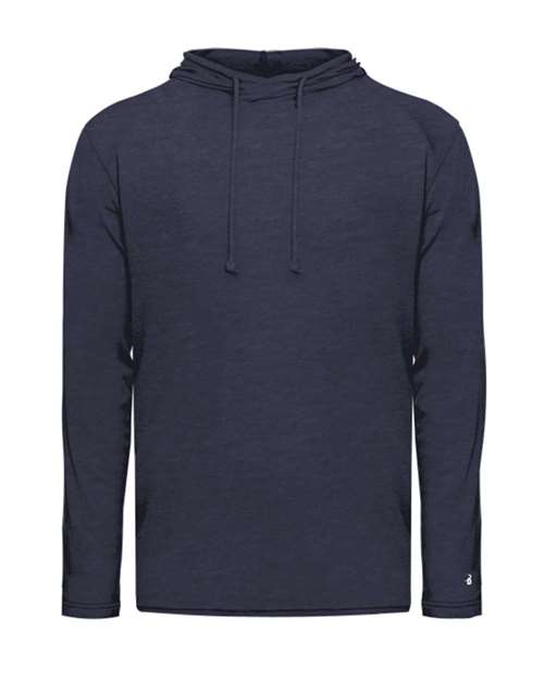 Badger Men's Tri-Blend Surplice Hooded Long Sleeve T-Shirt