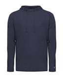 Badger Men's Tri-Blend Surplice Hooded Long Sleeve T-Shirt