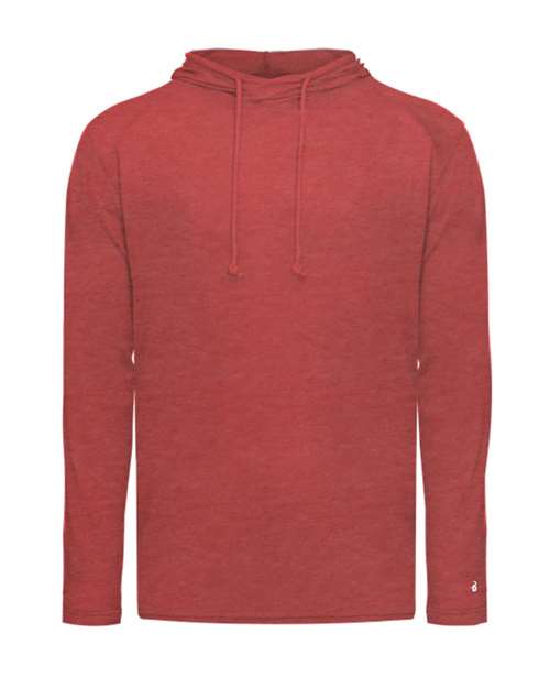Badger Men's Tri-Blend Surplice Hooded Long Sleeve T-Shirt