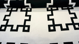 Sunbrella Greco II Classic Acrylic Fabric - Black/Off-White Greek Key Pattern, 55" Width (By The Yard)