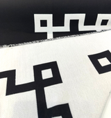 Sunbrella Greco II Classic Acrylic Fabric - Black/Off-White Greek Key Pattern, 55" Width (By The Yard)