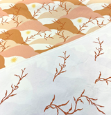 PK Washed Ashore Terracotta Elana Gabrielle Embroidered Cotton Fabric - Terracotta, Blush Pink, Peach, Sunset Orange, Soft Yellow, 54" Width (1 Yard)