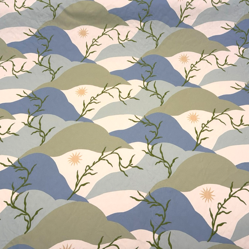PK Washed Ashore Meadow Blue Elana Gabrielle Embroidered Cotton Fabric - Meadow Blue, Washed Ashore, 54" Width (1 Yard)