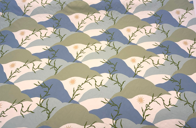 PK Washed Ashore Meadow Blue Elana Gabrielle Embroidered Cotton Fabric - Meadow Blue, Washed Ashore, 54" Width (1 Yard)