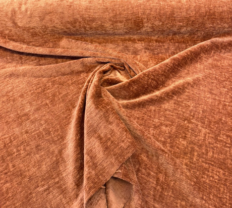 Lushscape Chenille Fabric - Terracotta, Solid With Texture, 55" Width (By The Yard)