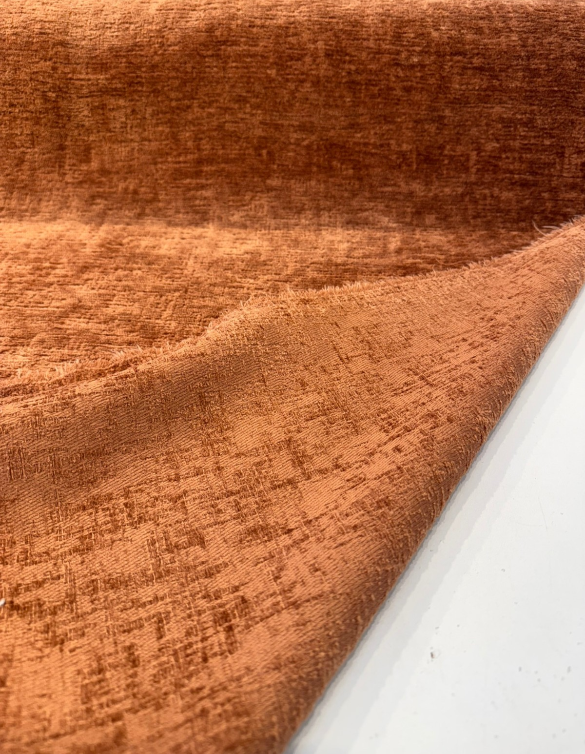 Lushscape Chenille Fabric - Terracotta, Solid With Texture, 55" Width (By The Yard)