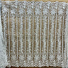 Beaded Lace Fabric Embroidered on 100% Polyester Net Mesh, Ivory, 51" Wide