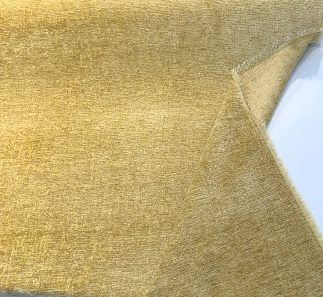 Lushscape Soft Chenille Upholstery Fabric - Gold, Solid With Texture, 55" Width (1 Yard)