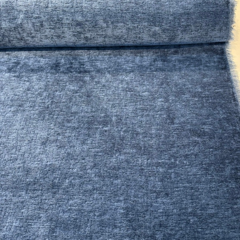 Lushscape Chenille Fabric - Navy Blue, Solid, 55" Width (1 Yard)