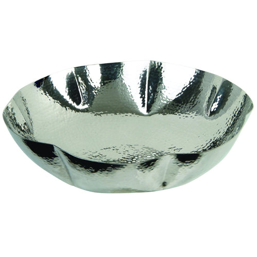 Eastern Tabletop Hammered Bowl with Wave Design - 12", Stainless Steel