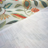 Light Of Day Melba Linen Blend Fabric - Floral Jacobean Print, Misty Green Background, 54" Width (1 Yard)
