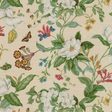 Williamsburg Garden Images Creme Floral Cotton Fabric - Creme Floral, 54" Width, 25.25" Vertical Repeat, 27" Horizontal Repeat (1 Yard)
