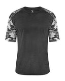 Camiseta deportiva vintage camuflaje de mezcla triple