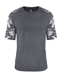 Camiseta deportiva vintage camuflaje de mezcla triple
