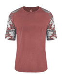 Camiseta deportiva vintage camuflaje de mezcla triple