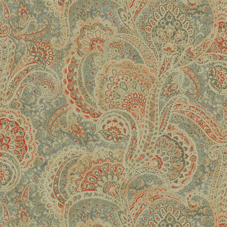 Sultans Paisley Ember 100% Cotton Fabric - Orange Paisley, 54" Width (1 Yard)