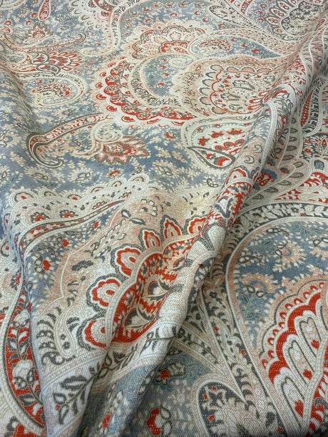 Sultans Paisley Ember 100% Cotton Fabric - Orange Paisley, 54" Width (1 Yard)