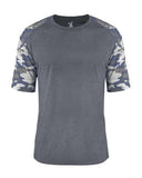 Camiseta deportiva vintage camuflaje de mezcla triple