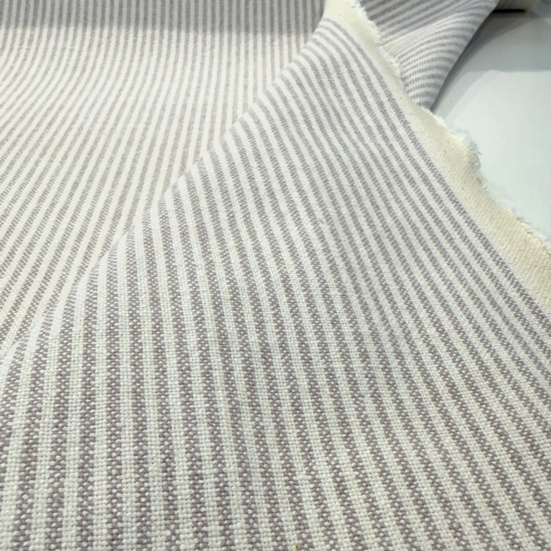 Cullen Ticking Stripe Thistle Lavender Linen Cotton Fabric - Thistle Lavender Ticking Stripe, 54" Width (1 Yard)
