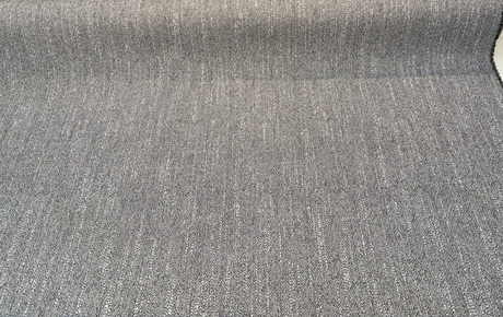 Barrington Domino PK Chenille Upholstery Fabric - Black/Ivory Herringbone, 57" Width (1 Yard)