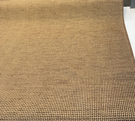 Sunbrella Outdoor Sling Dublin Oak PVC Coated Polyester Fabric - Textured Oak And Brown Woven Grid, 54" Width (1 Yard)
